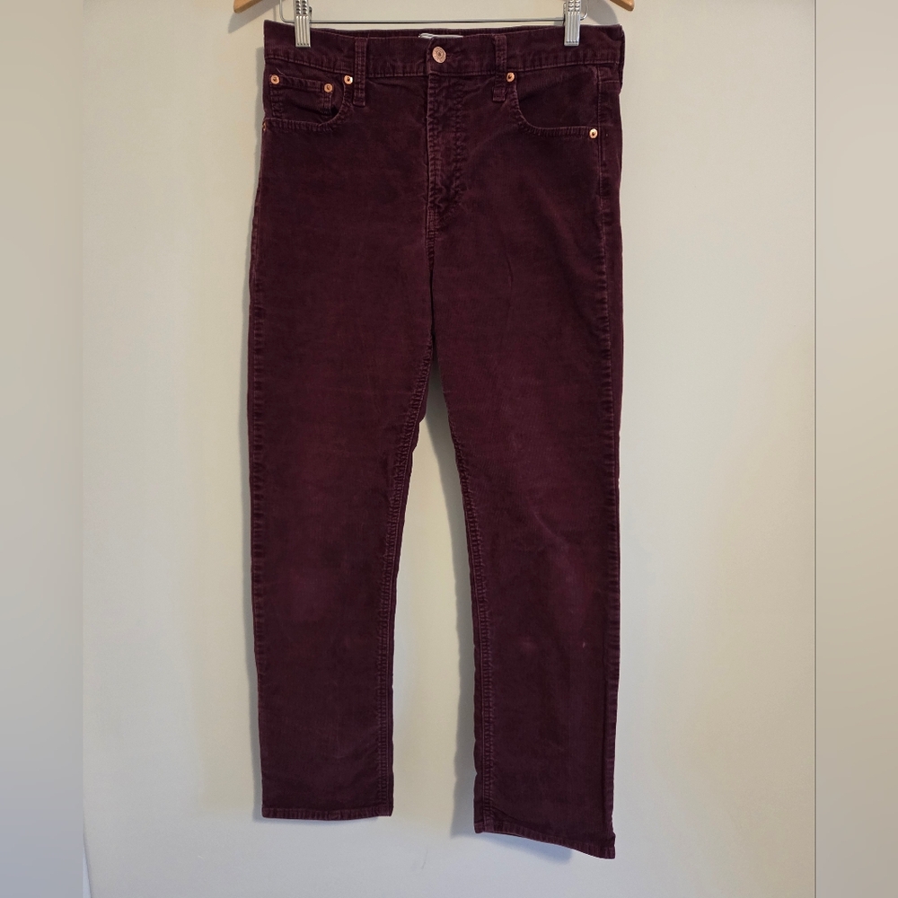 Gap Burgundy 90's Straight High-Rise Corduroy Pants